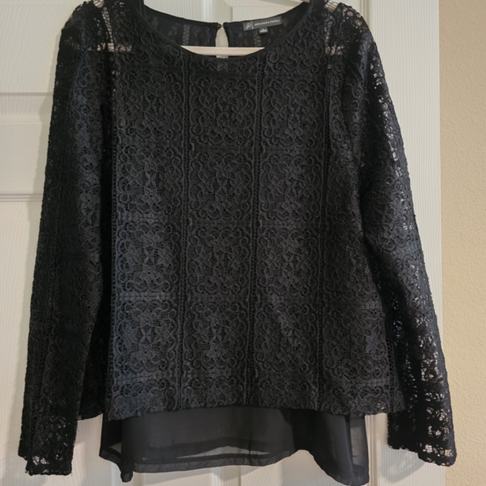 Adrianna Papell Black Lace Top